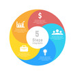 © Sergey - Round spiral infographic template for circle diagram, options, web design, graph. Business concept with 5 elements, step, option.
