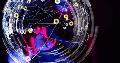 Digital Network and data concept