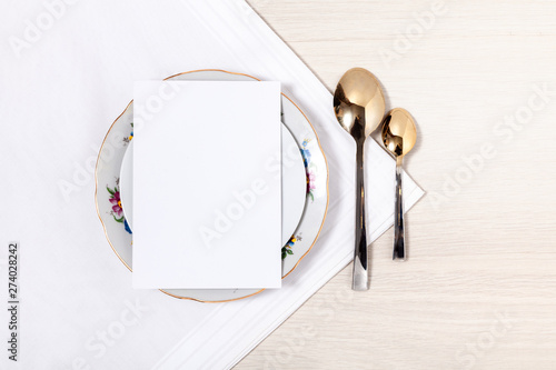 Wedding Menu Card Blank Invitation Mockup Wedding Invitation Template Elegant Design Buy This Stock Photo And Explore Similar Images At Adobe Stock Adobe Stock