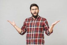 Man Over Isolated Background Clueless And Confused Expression