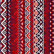 Red black and white ethnic striped geometric seamless pattern, vector