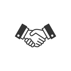 Fototapete - Handshake icon template black color editable. Handshake symbol Flat vector sign isolated on white background. Simple vector illustration for graphic and web design.