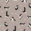 Yoga dogs poses and exercises. French bulldog  seamless pattern