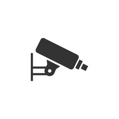 Leinwandbilder - Fixed CCTV, Security Camera icon template black color editable. Security Camera symbol Flat vector sign isolated on white background. Simple vector illustration for graphic and web design.
