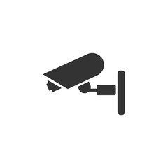 Fototapete - Fixed CCTV, Security Camera icon template black color editable. Security Camera symbol Flat vector sign isolated on white background. Simple vector illustration for graphic and web design.