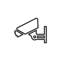 Poster - Fixed CCTV, Security Camera icon template black color editable. Security Camera symbol Flat vector sign isolated on white background. Simple vector illustration for graphic and web design.