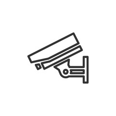 Poster - Fixed CCTV, Security Camera icon template black color editable. Security Camera symbol Flat vector sign isolated on white background. Simple vector illustration for graphic and web design.