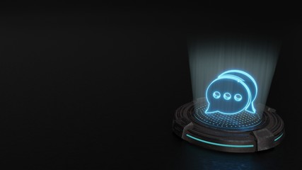 3d hologram symbol of two rounded chat bubbles icon render