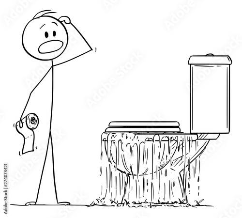 Vector Cartoon Stick Figure Drawing Conceptual Illustration