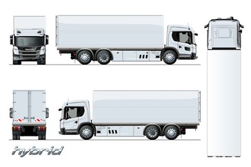 Wall Mural - Vector cargo truck generation hybrid engine template