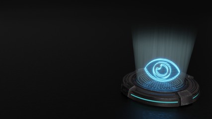 Poster - 3d hologram symbol of eye icon render