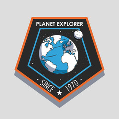 Canvas Print - Space explorer patch emblem design