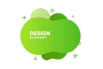 Unique abstract graphic elements. Eco banner with a gradient shape. Design template for presentation or flyer. Abstract forms green dynamic composition. Minimal mesh background. Modern style vector