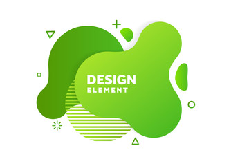 Unique abstract graphic elements. Eco banner with a gradient shape. Design template for presentation or flyer. Abstract forms green dynamic composition. Minimal mesh background. Modern style vector