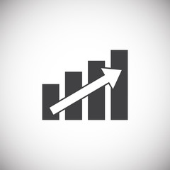 Up grow chart icon on background for graphic and web design. Simple illustration. Internet concept symbol for website button or mobile app.