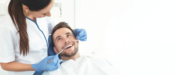 Young man at the dentist