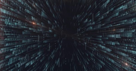 Abstract digital background hi-tech and scientific technology data.  Technological particles. Digital VR and AR future computer interface. Global network connect communication or social media loop.