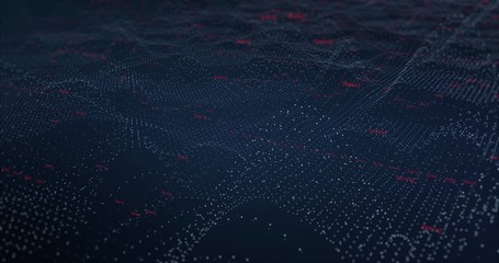 Abstract digital background hi-tech and scientific technology data.  Technological particles. Digital VR and AR future computer interface. Global network connect communication or social media loop.
