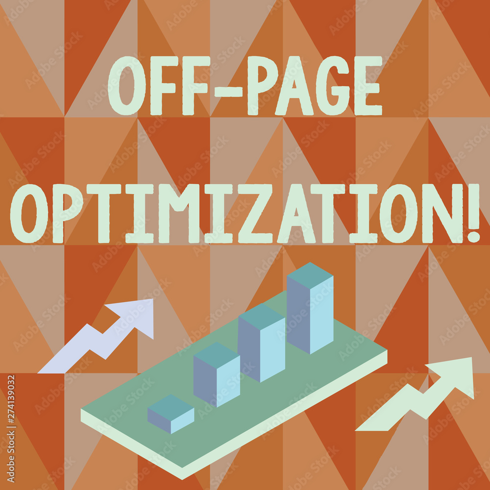Word writing text Off Page Optimization. Business photo showcasing set ...