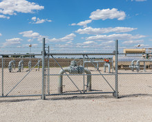 Natural Gas Distribution Center Surrounded By A Chain Link Fence