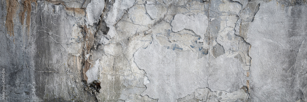 Texture of old gray concrete wall as a grungy background - obrazy, fototapety, plakaty 