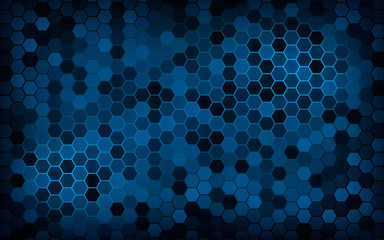 Abstract blue texture hexagon background. 