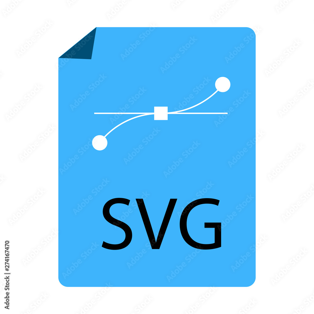 blue SVG File Document icon on white background. flat style. blue SVG ...