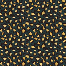 Gold Leopard Print Seamless Pattern - Gold Leopard Spots On Earthy Neutral Tone Background