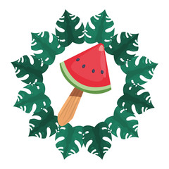 Sticker - summer time holiday icon vector ilustration