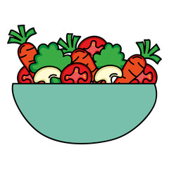 Sticker - dish bowl with vegetables salad