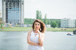 © bisonov - female portrait, city pond background