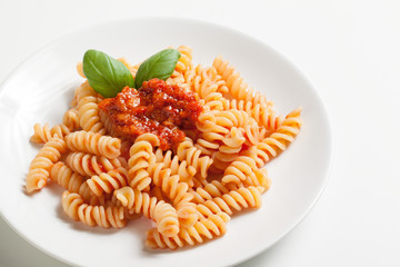 Fusilli with tomato sauce Italian Pasta