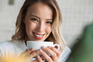 Canvas Print - Close up of a beautiful young blonde woman