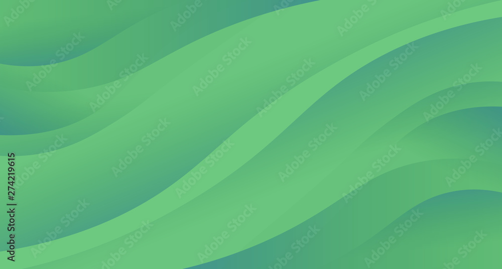 Green abstract background wave - obrazy, fototapety, plakaty 