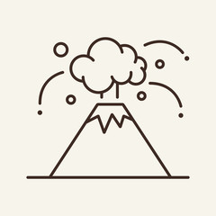 Wall Mural - Eruption line icon. Volcano, outburst, natural disaster. Global disaster concept. Vector illustration can be used for topics like global warming, air pollution, environment protection