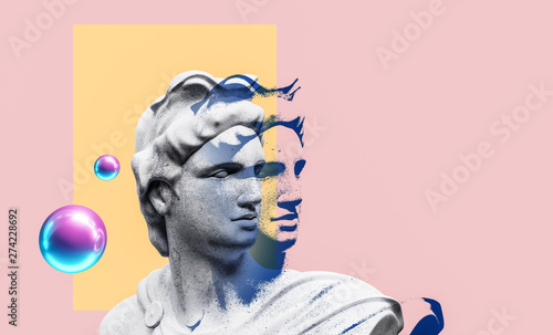 Fotografía Apollo style design background vaporwave concept. 3d Rendering.