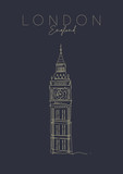 Fototapeta Big Ben - Poster UK Big Ben dark