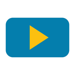 Sticker - video player button on white background