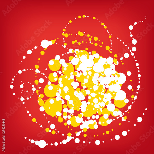 Splash dots. Background with drops in circular shapes.