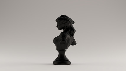 black bust sculpture 3d illustration 3d render