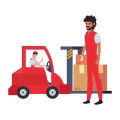 Canvas Print - men fast delivery related icon vector ilustrate