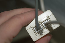 Hand Holding Adsl Filter With Two Telephone Line Entries - 6P4C RJ-11 Connectors