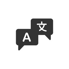 Aufkleber - Language Translation icon template black color editable. Language Translation symbol Flat vector sign isolated on white background. Simple vector illustration for graphic and web design.