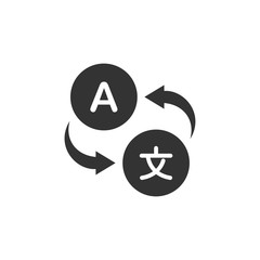Leinwandbilder - Language Translation icon template black color editable. Language Translation symbol Flat vector sign isolated on white background. Simple vector illustration for graphic and web design.