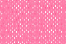 Pink Polka Dot. Wide Seamless Pattern Vector Background. Kids Surface Design