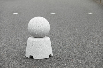 granite balls for decorative on a pavement road