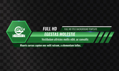 Wall Mural - Unique Video headline title or lower third template. Vector illustration - Green color
