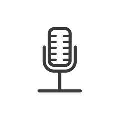 Aufkleber - Microphone icon template black color editable. Microphone symbol Flat vector sign isolated on white background. Simple vector illustration for graphic and web design.
