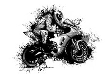 Motorcyclist On A Motorcycle Vector Illustration Design