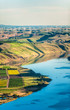 © Tandem Stock - Aerial view of the Snake River in eastern Washington. The pictured farms and windmills are big local industries.